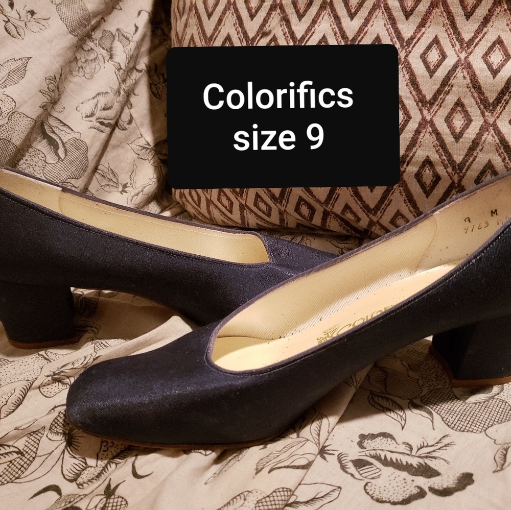 Coloriffics Size 9 1 inch heel navy LIKE NEW!